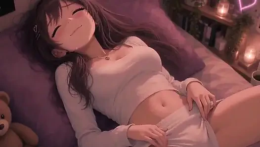 Süßes Anime Mädchen in deinem bett