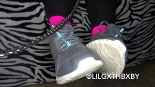 Bratty girl with sweaty Gym feet POV