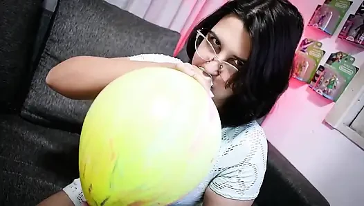 Mengubahmu menjadi balon marmer - nyepong dan tanpa pop - bunny looner