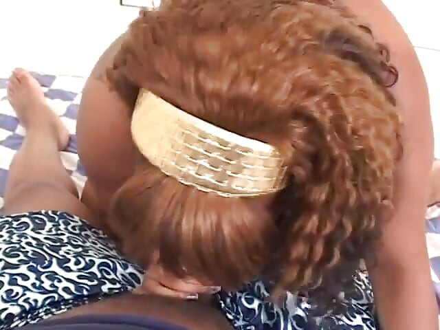 Nasty curvaceous black girl Diamond with red hair gets fucked pov doggy style and jizzedd on her big jugs