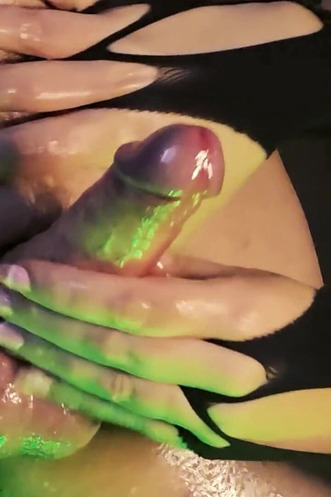 Oiled up Cock Teased with Ice Cums Hard