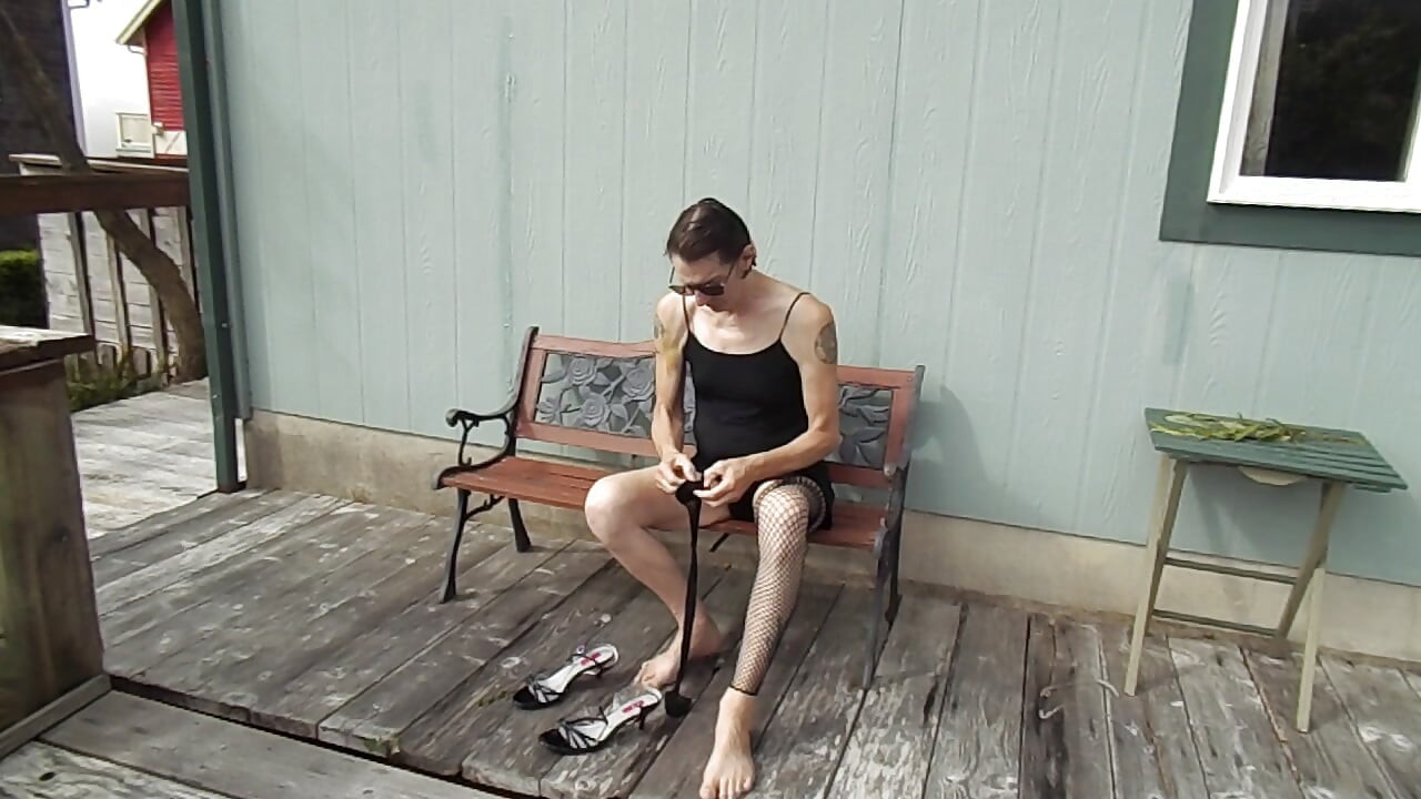 Getting dressed outside