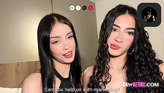 THE VIDEO CALL ENDS IN THREESOME! DEEP DOUBLE FUCK... DELICIOUS CUMSHOT