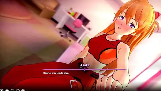 Моя хентай-фантазия - сделка с Asuka от Evangelion, чтобы трахнуть ее розовую киску