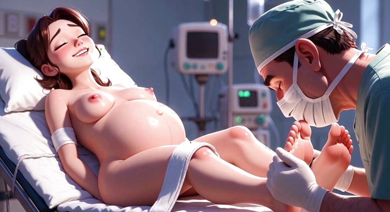Naughty Doctor Sucking Pregnant Patient Toes in Surgery