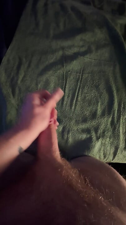 Big hairy man with thick cock has been jerking off too much