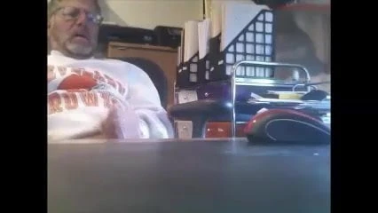 old bearded grandpa shooting his load