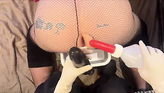 Faggot in fishnets fisted till ass is broken