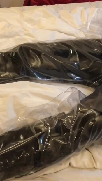 Thrilling moment from "Transparent PVC Plastic Fetish Masturbation"