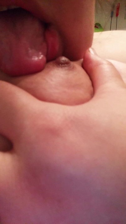 Licking my nipple