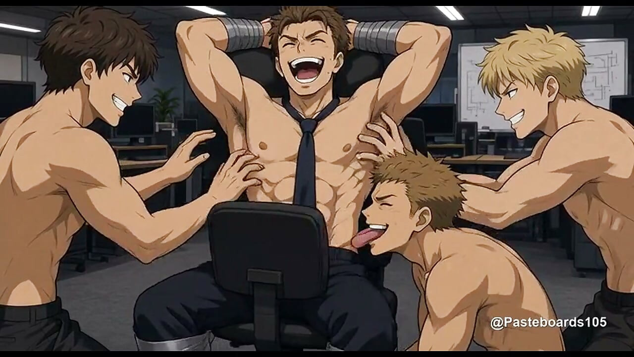 The Office Tickle Party - Taped To His Chair (2D Anime)