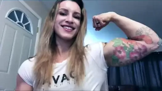 Tattooed Girl Flexing