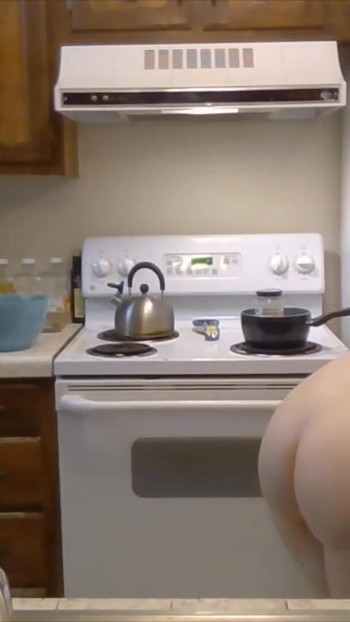 Thrilling moment from "Phat Ass Baker Makes Vegan Thumbprint Cookies! Naked in the Kitchen Episode 31"