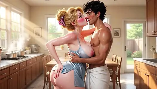Secret Passion Between Stepmom and Stepson Turns into Daily Encounters in Family Home (AI generated)