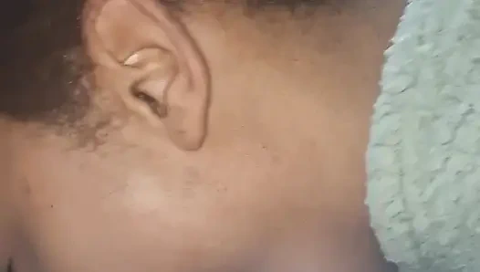 Petite Ebony Teen Blowjob in Car