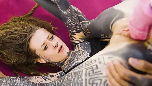 Tattoed couple HARD fucking and ANAL play