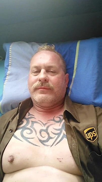 UPS Man wank