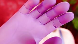 Vidéo ASMR avec des gants violets en Nitrile (Arya Grander)