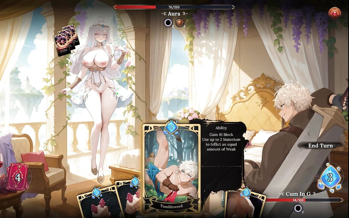 Aura 2 Lust of the Gods Hentai Game Ep.1 Stripping SEX battle with my GODDESS WIFE !