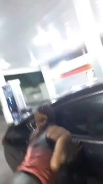 Slut getting fuck outside gas station