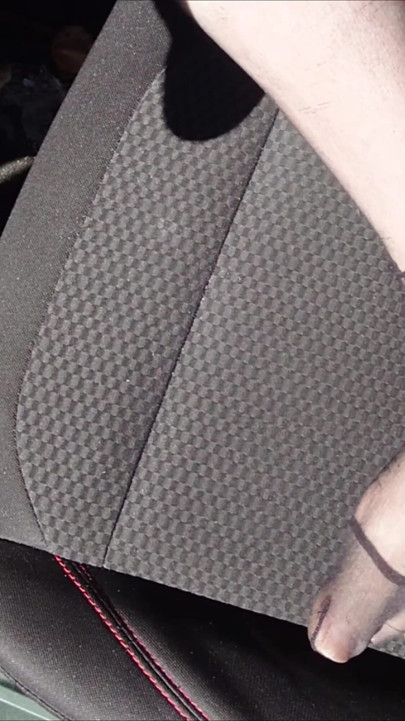 Feet of Nylonjunge in Pantyhose in Car