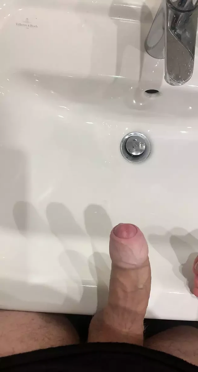 Cumshot in the bathroom
