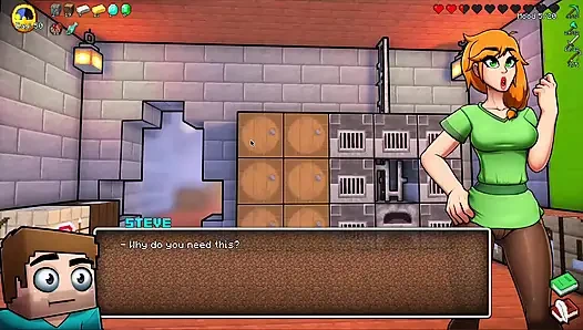 Alex Sucks Steve Through a Gloryhole! Sloppy Blowjob HornyCraft Minecraft Parody