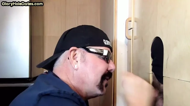 Gloryhole ATM DILF takes and sucks cock in homemade video