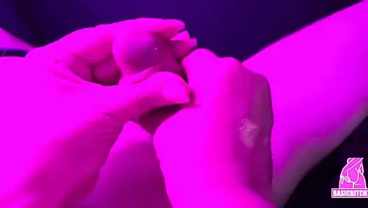 Edging handjob with huge load of cum