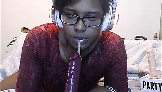 HD Ebony Neko Sloppy Blow