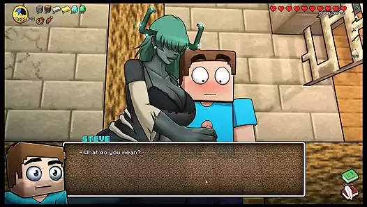 HornyCraft Minecraft Parody Hentai game PornPlay Ep.37 Giant warden is kissing my small cock until I cum on her face