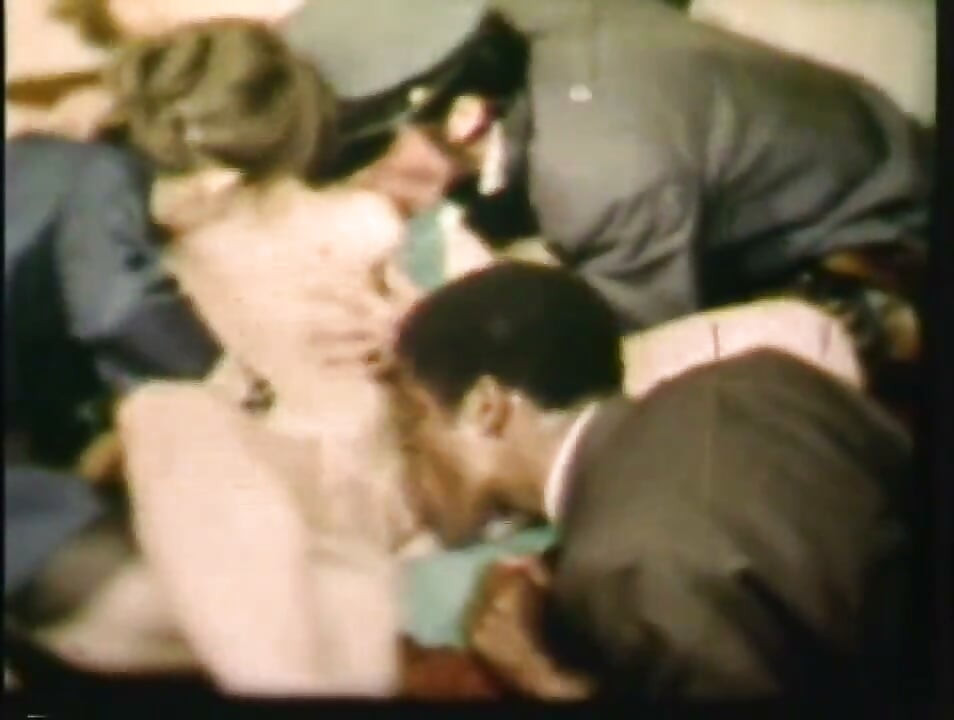 Wild vintage foursome in the prison