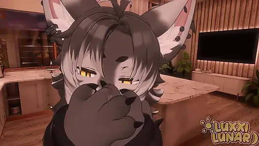 Bakış açısı azgın foxy furry kız sadece sarılmak istediğini söyledi... GFE Roleplay