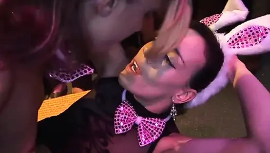 Bunny Eared Babes Devour Cocks in Steamy Group Orgy