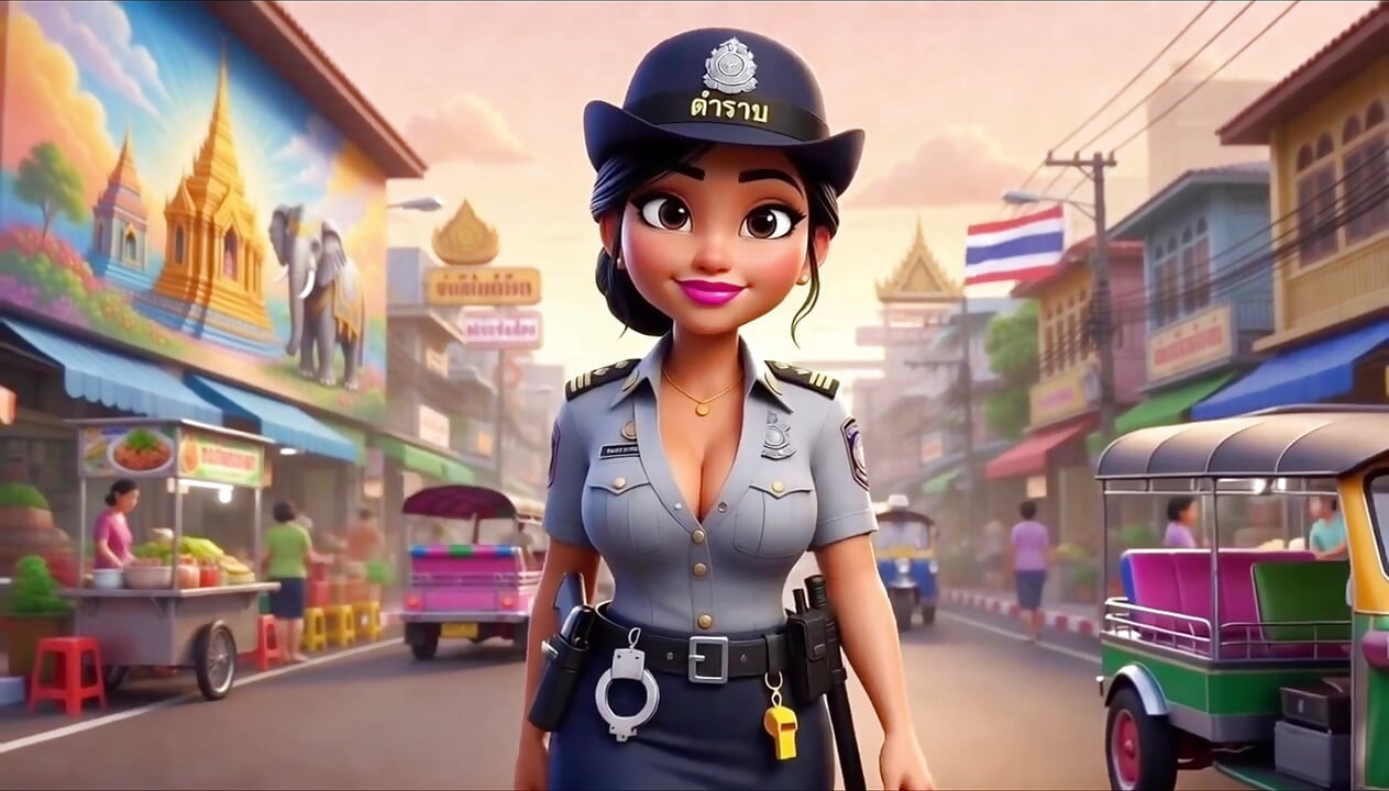 Thai Police Officer Stopped Me on Street and Fucked Me at the Station