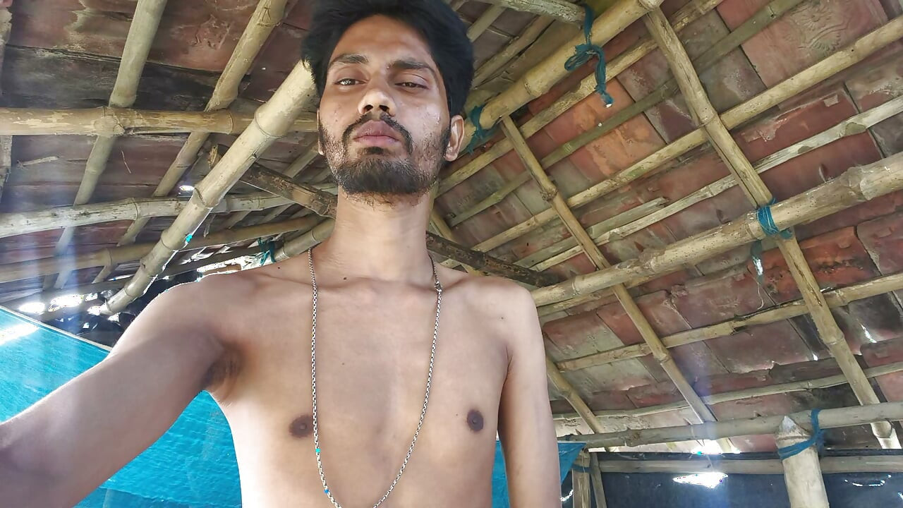 Masturbating in a small hut