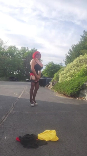 Epic moment from "DeeDeeSlut69 Crossdresser Wearing a Yellow Dress in Public then Stripping"