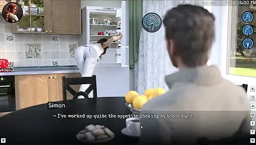 Ev hanımı Emma tesisatçı adamı baştan çıkarıyor ve büyük götünü ve göğüslerini gösteriyor
