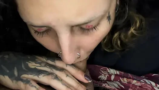 I give my stepbrother a delicious blowjob until he cums in my mouth