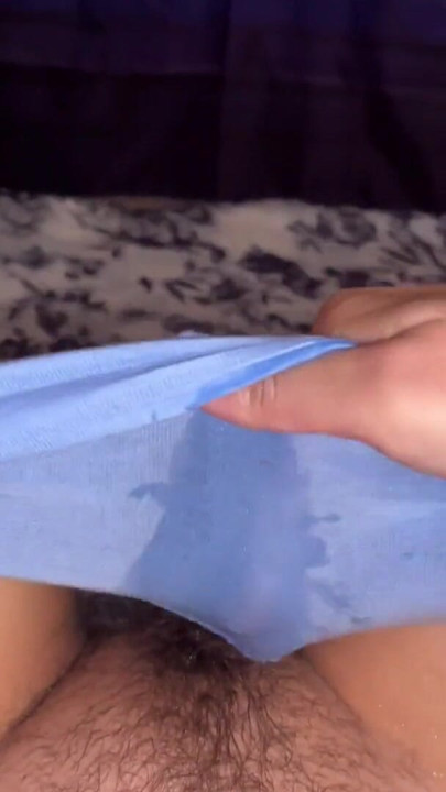 First-person view of masturbating a wet, hairy pussy. | Clip 1