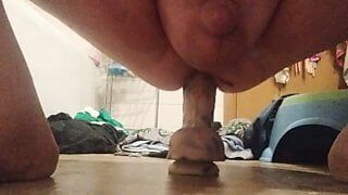 Sissy getting stretched by a THICK 10" balls deep