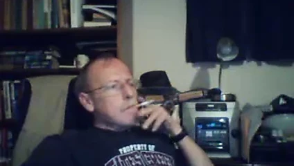 Moustache step dad smoking