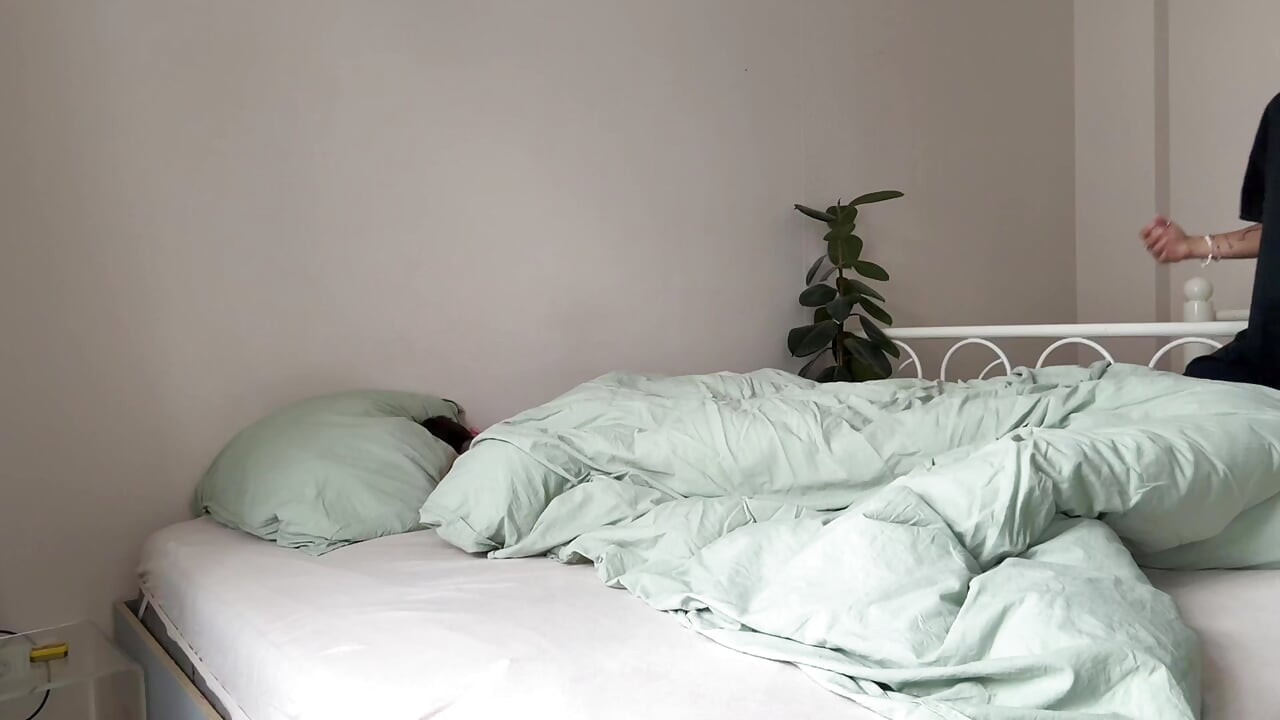 I was too horny to wait for his alarm to go off so I could get fucked good
