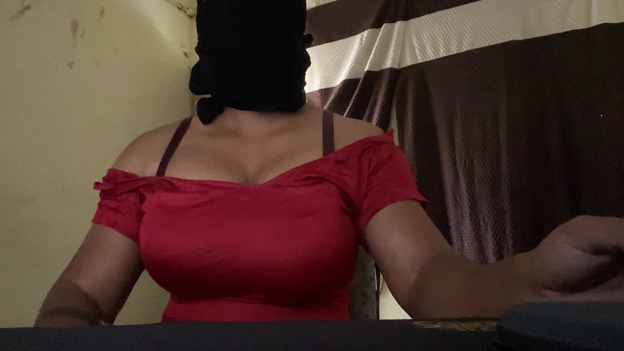 big boobs crossdresser teasing in red suit salwar