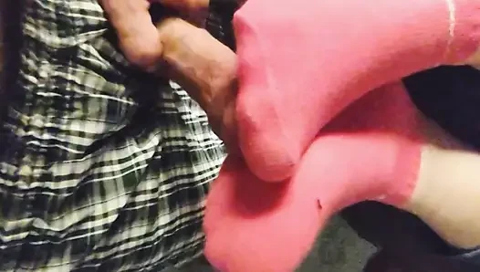Pink sexy no-show nike socken footjob sockjob - socken handjob blaue knöchelsocken abspritzen