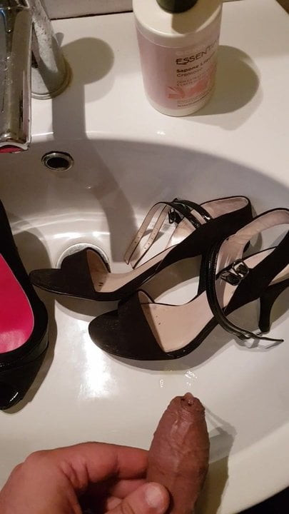 The pleasure of pissing her slutty whore shoes