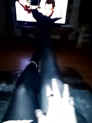 Angel playing with her cock