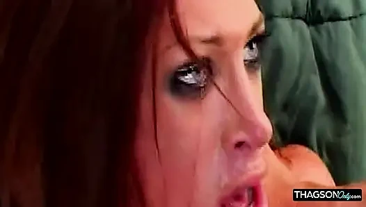 Horny MILF Boot-fucks Pussy and Deepthroats Throbbing Cock