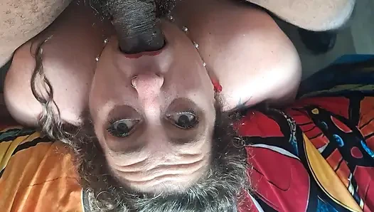 BBW Submissive Slut Roughly Face Fucked by BBC
