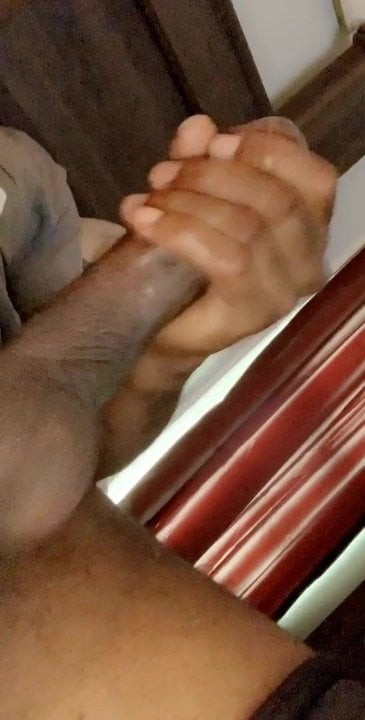 Stroking my big black cock